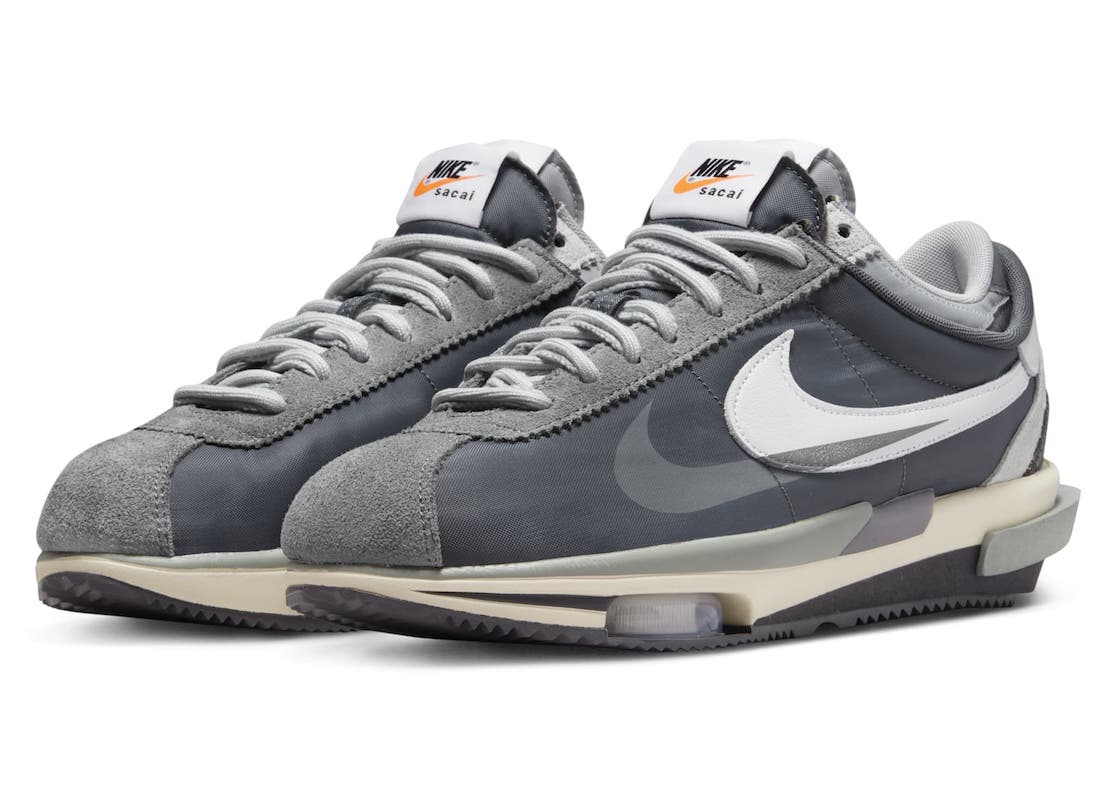 Коллаб sacai x Nike Cortez Zoom «Iron Grey»
