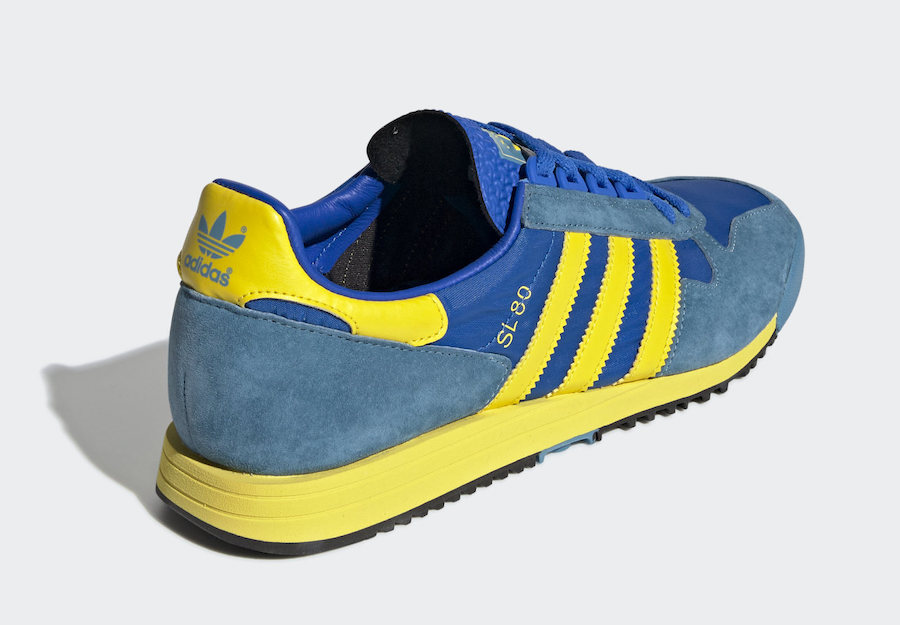 Ретро кроссовки Adidas SL 80 в цвете Blue Yellow
