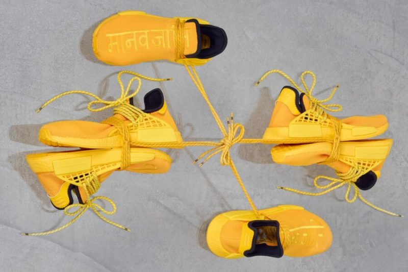 Кроссовки Adidas & Pharrell NMD Hu в желтом цвете